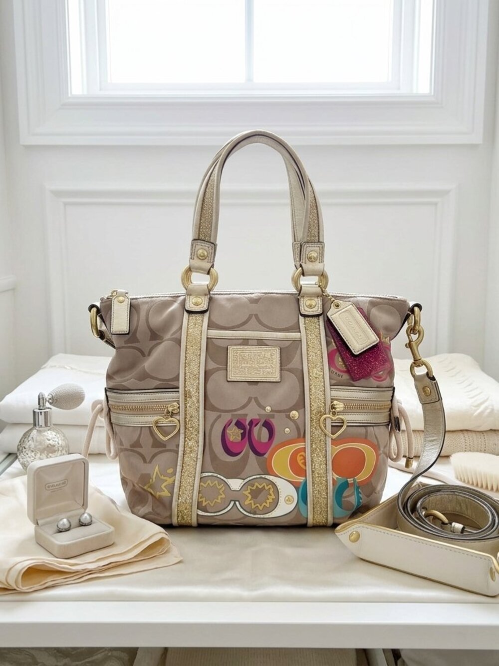 Coach Poppy Applique Pocket Tote Style No. F21101